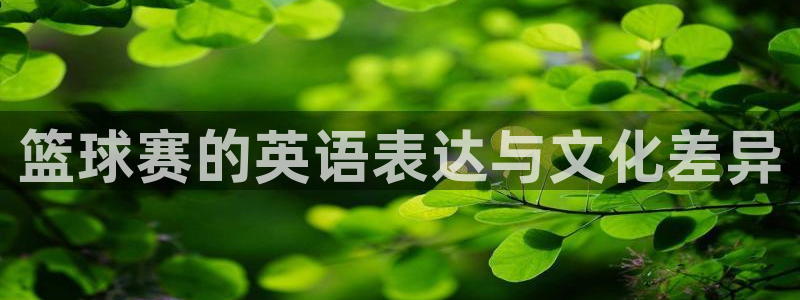 好博体育提款：篮球赛的英语表达与文化差异